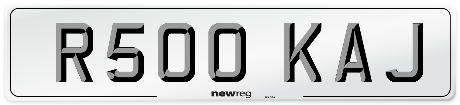 R500 KAJ Number Plate from New Reg